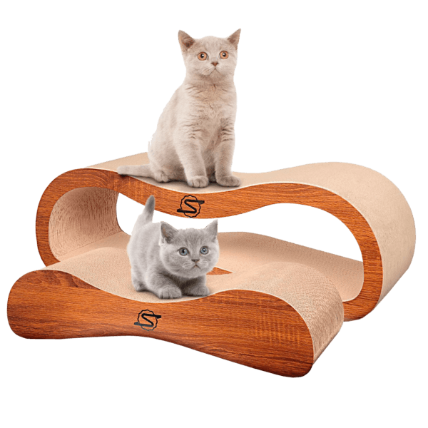 ScratchMe 2 in 1 Cat Scratcher Cardboard Lounge Bed Scratching Post with Catnip, 1-Pack